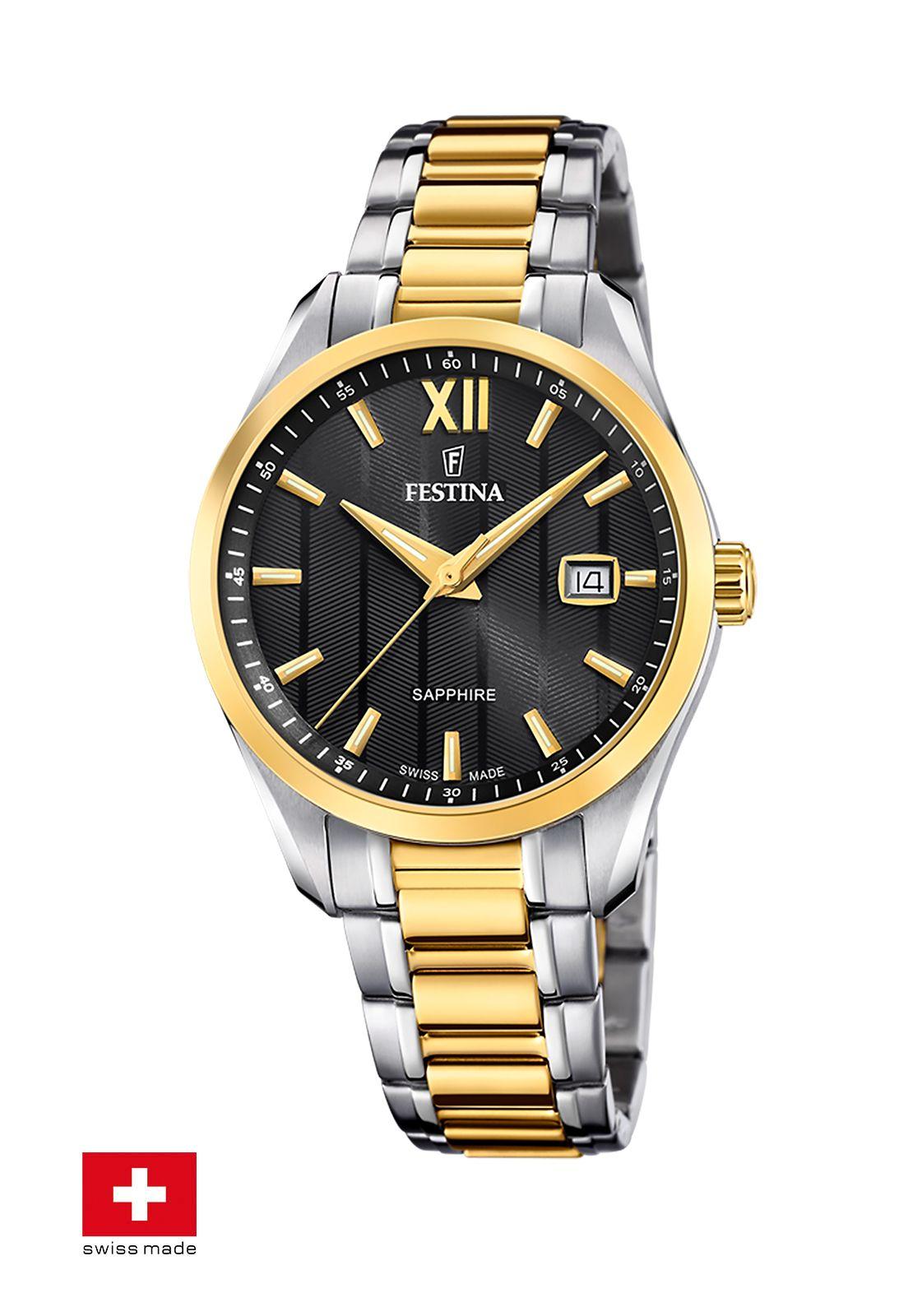 Reloj F20027/4 Festina Swiss Negro Mujer Acero Clásico-0