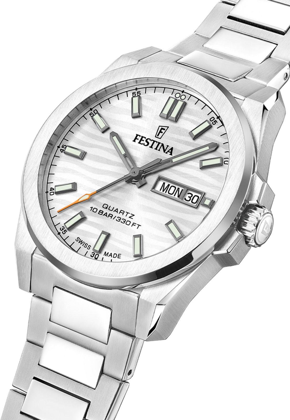 Reloj F20073/1 Festina Swiss Plata Hombre Acero Clasico-2