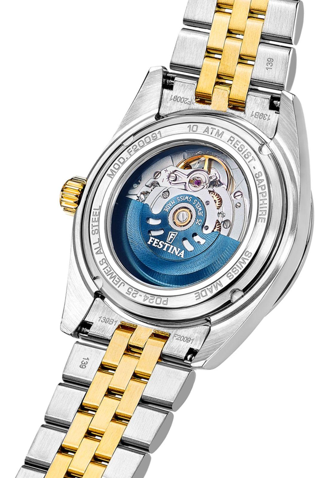 Reloj F20091/2 Festina Swiss Dorado Hombre Automático-3