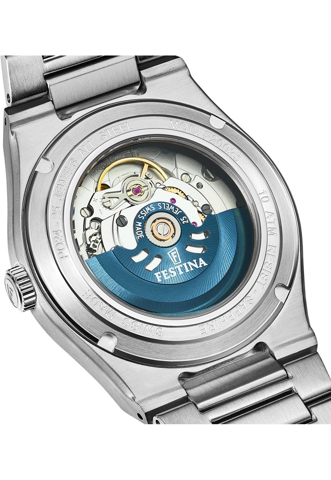 Reloj F20028/C Festina Swiss Hombre Plateado Automatico-4