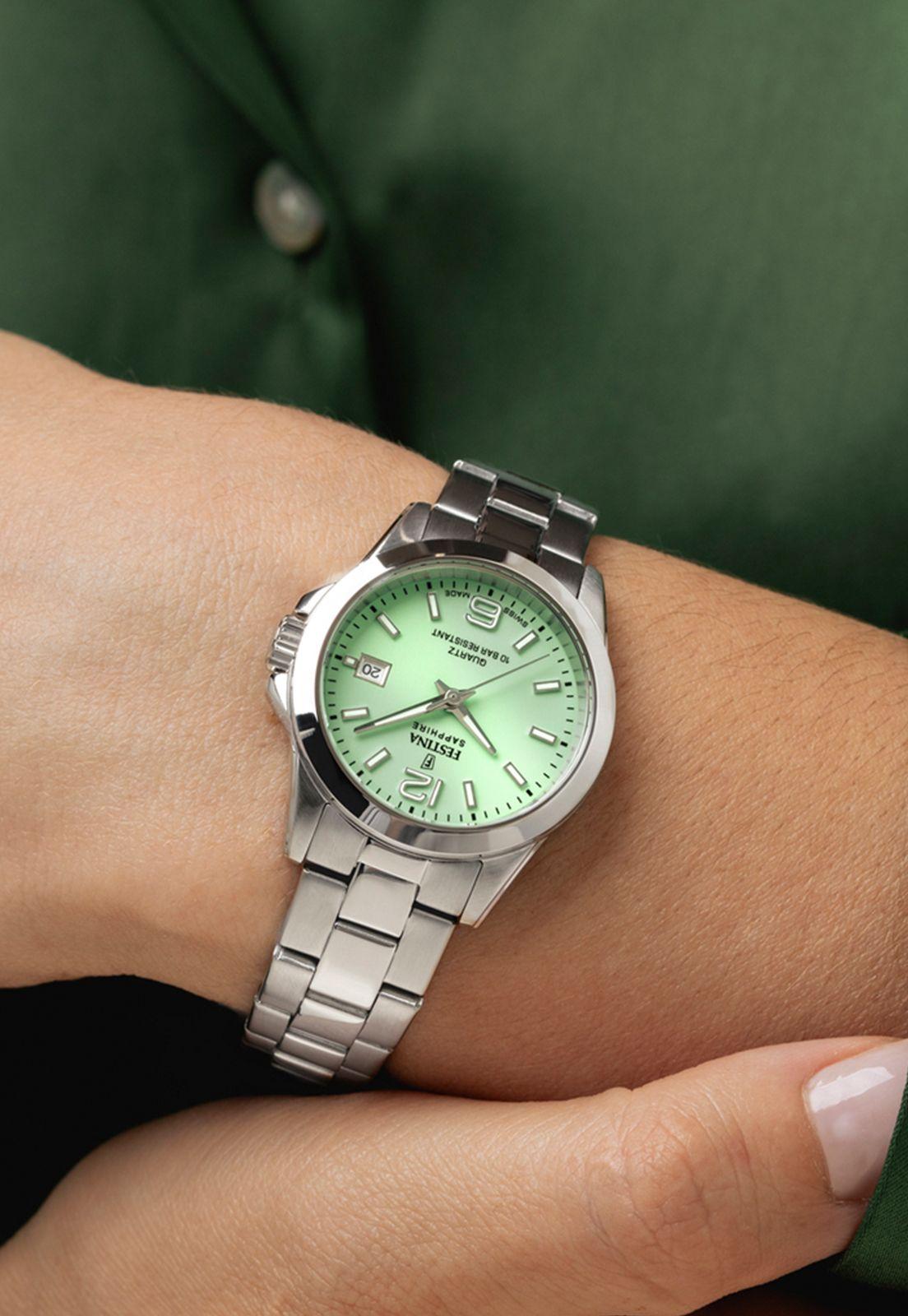 Reloj F20049/2 Festina Swiss Verde Mujer Acero Clásico-2