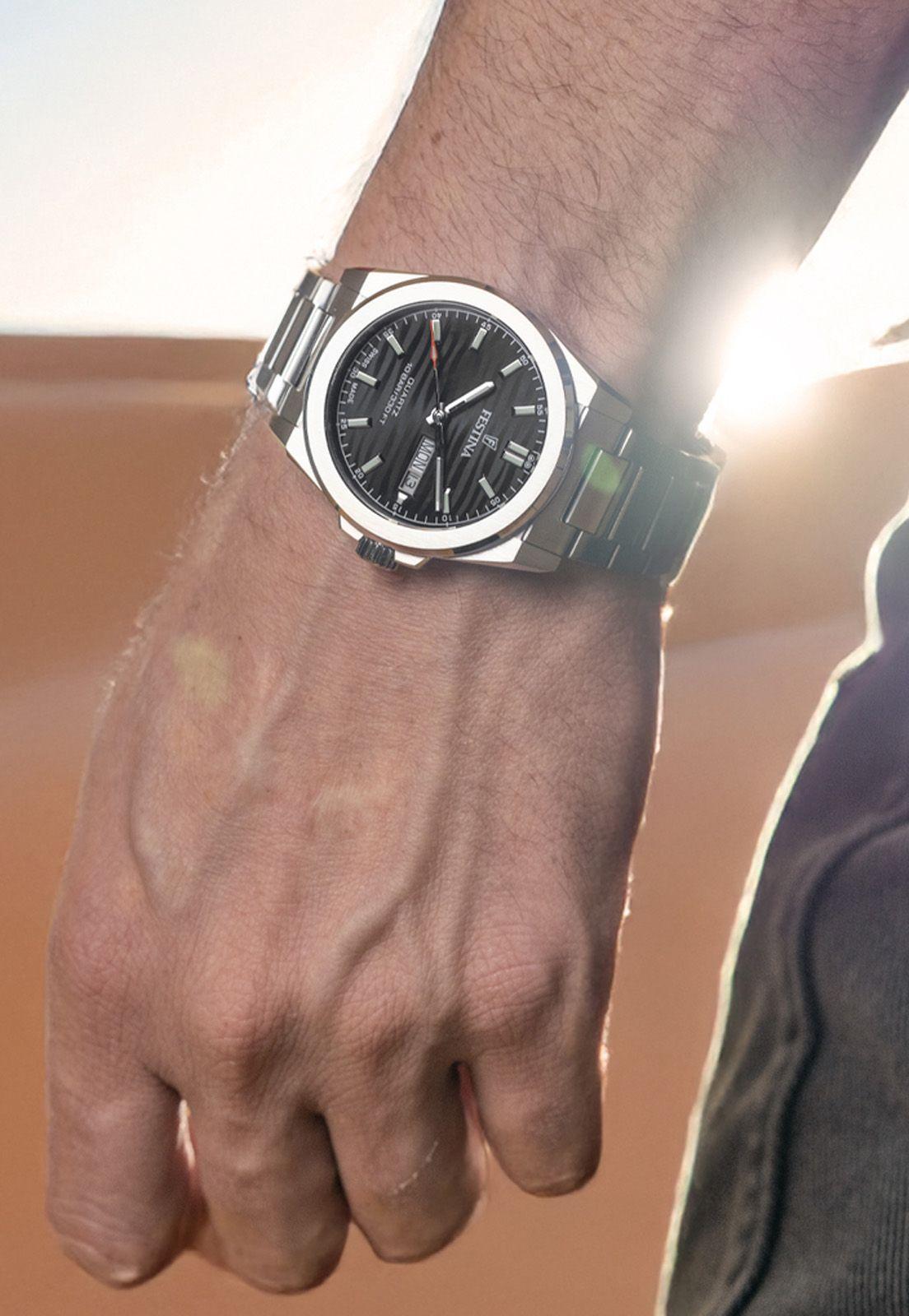 Reloj F20073/5 Festina Swiss Negro Hombre Acero Clasico-2