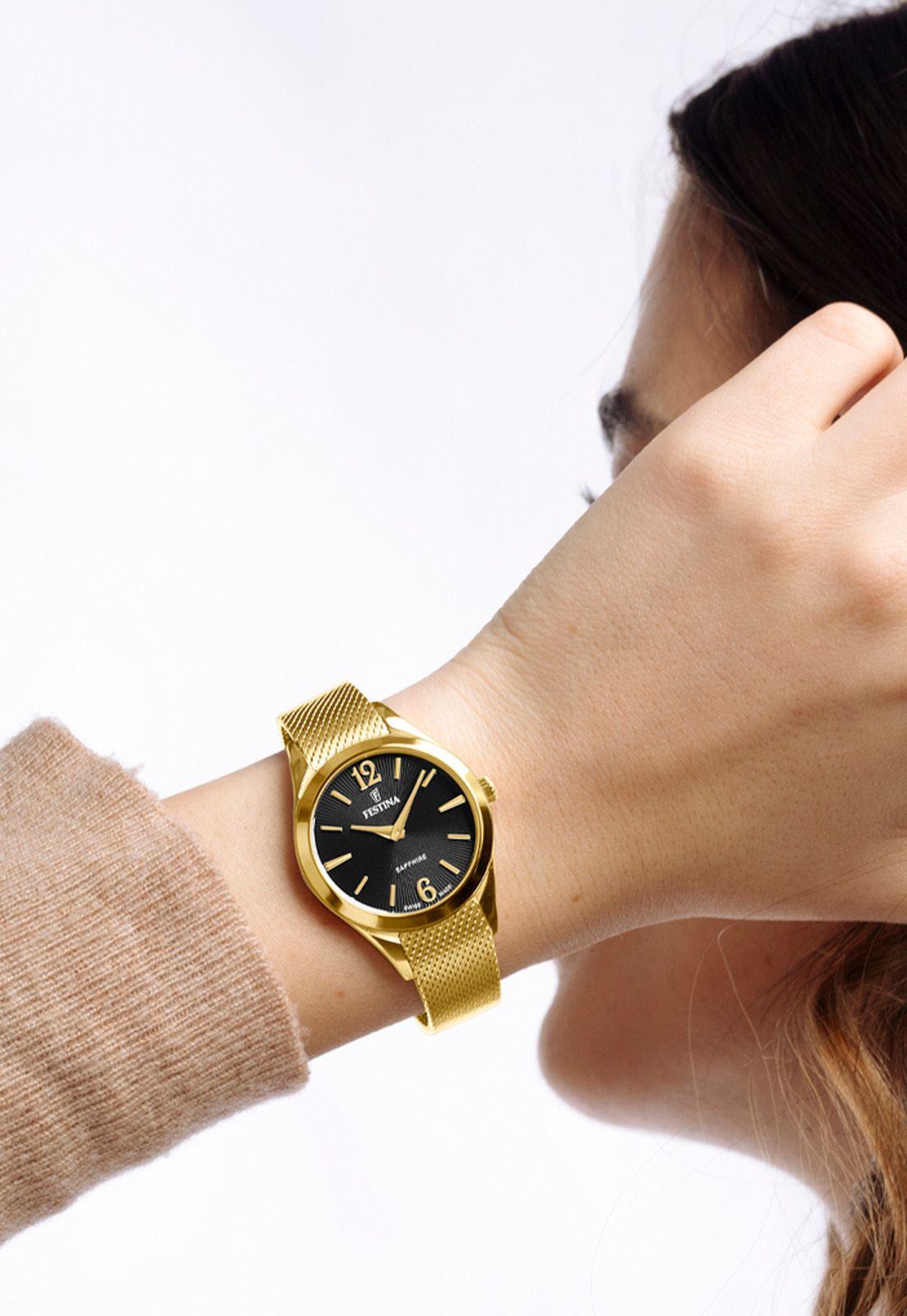 Reloj F20077/5 Festina Swiss Mujer Dorado Grace-3