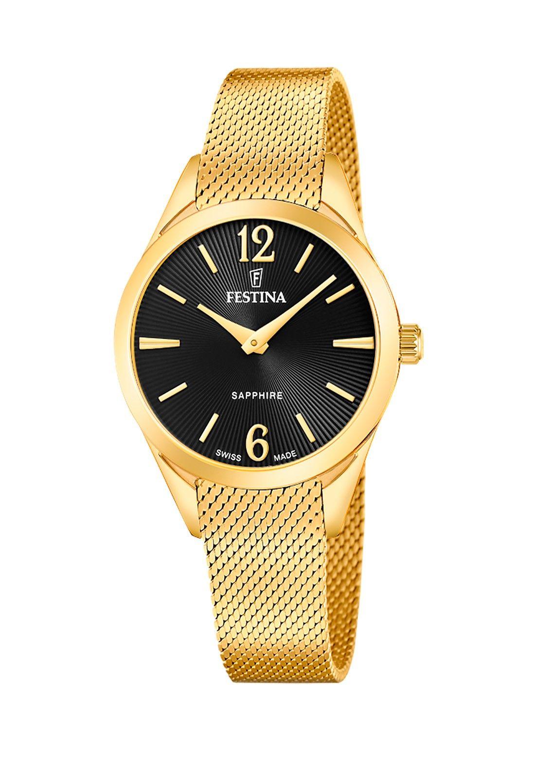 Reloj F20077/5 Festina Swiss Mujer Dorado Grace-0