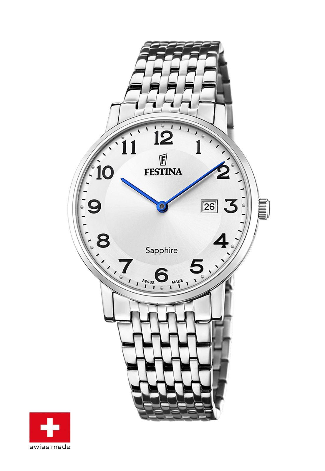 Reloj F20018/4 Festina Swiss Plateado Hombre Swiss Made-0