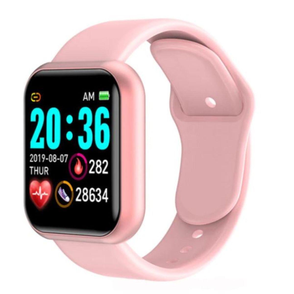 Smartwatch Reloj Inteligente Deportivo Y68 Rosado-0