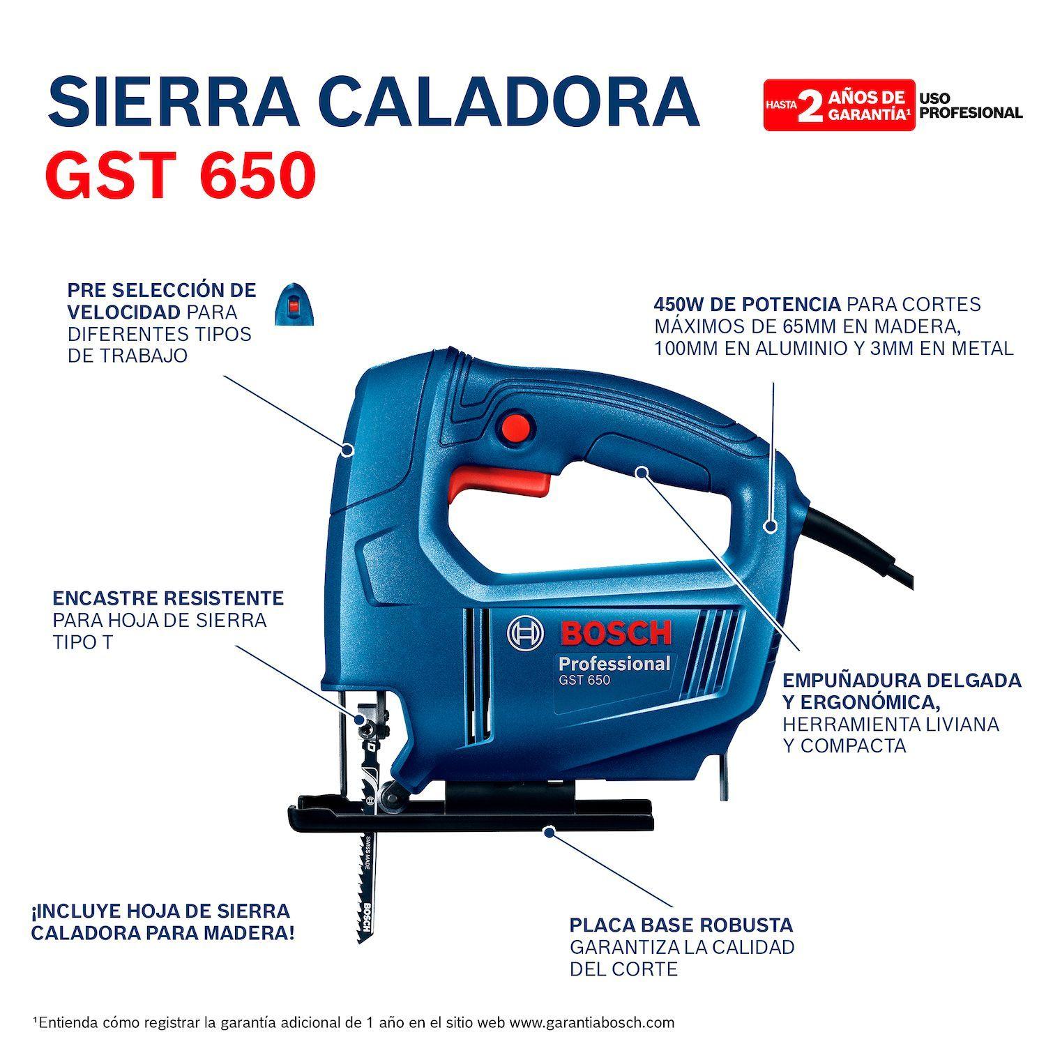 SIERRA DE CALAR POTENCIA 450 W BOSCH GST 650-6