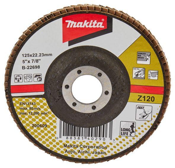 Disco traslapado Z120,Refuerzo Fibra de Vidrio en Angulo (125mm) Makita B-22698-0