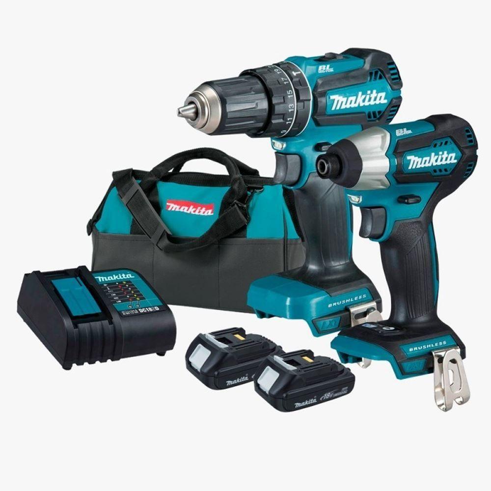 Taladro Percutor + Atornillador Impacto Brushless Makita 18v-0