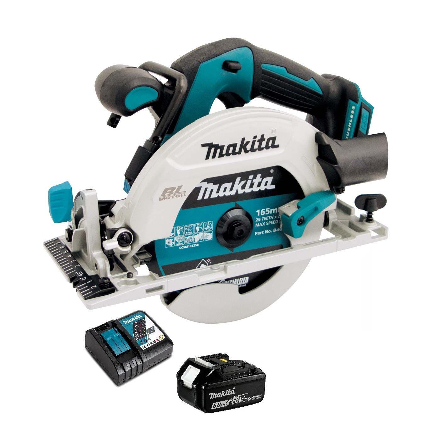 Sierra Circular 165mm 6 1 2 Bl 18v 6 Ah Makita Dhs680-0