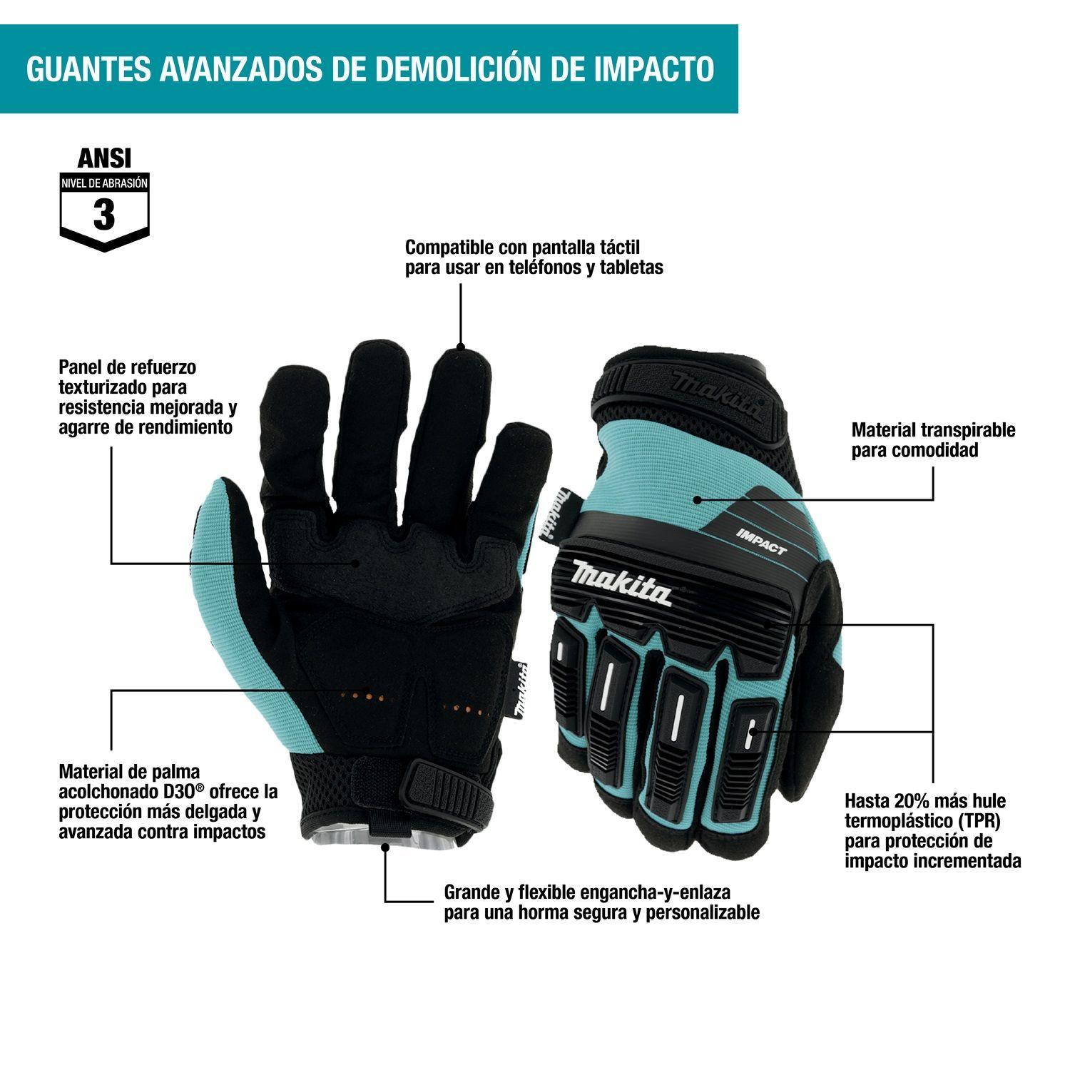 Guantes Avanzados de Demolición de Impacto (L) Makita T-04254-3