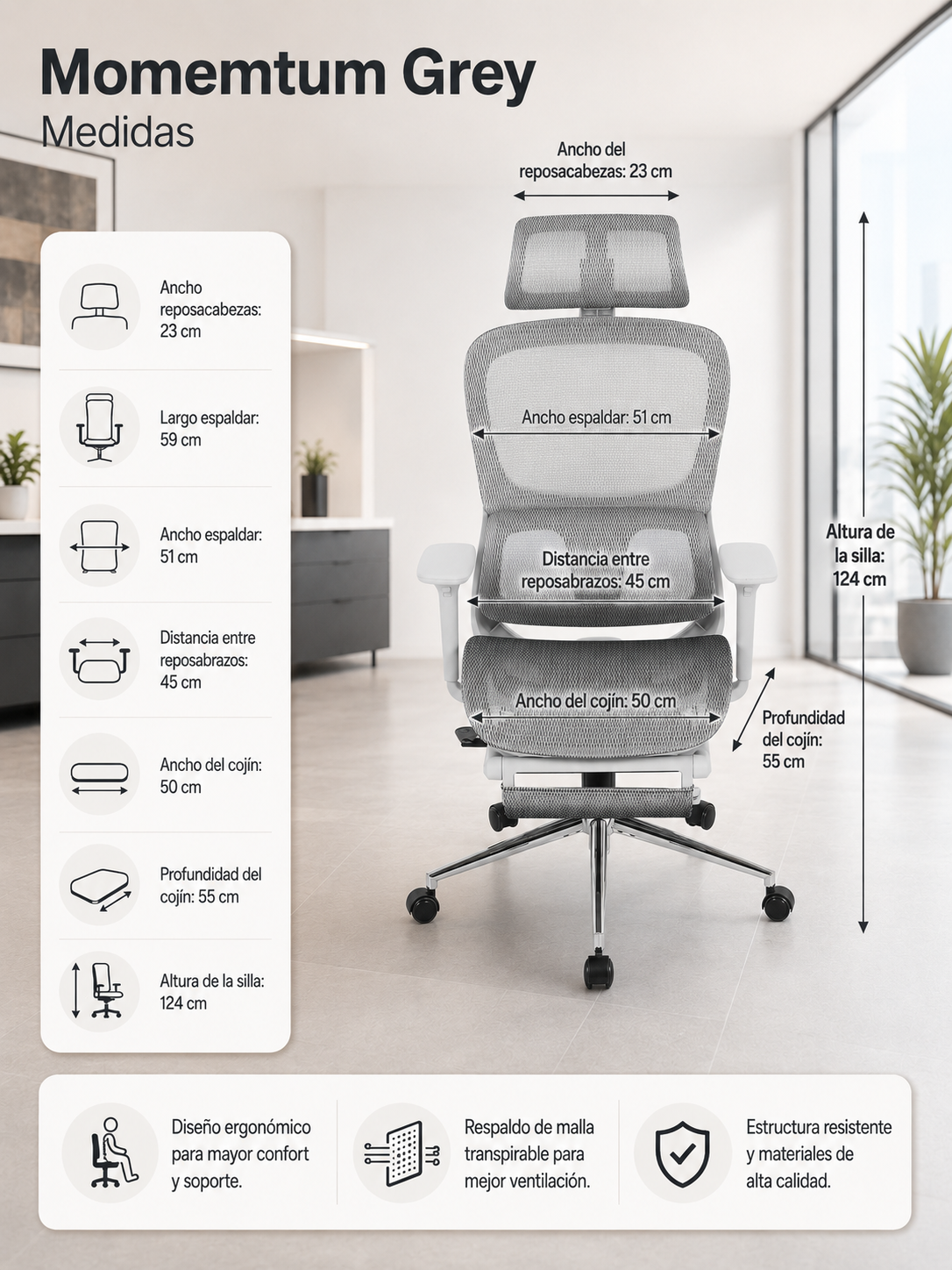 SILLA MOMEMTUM GREY-8
