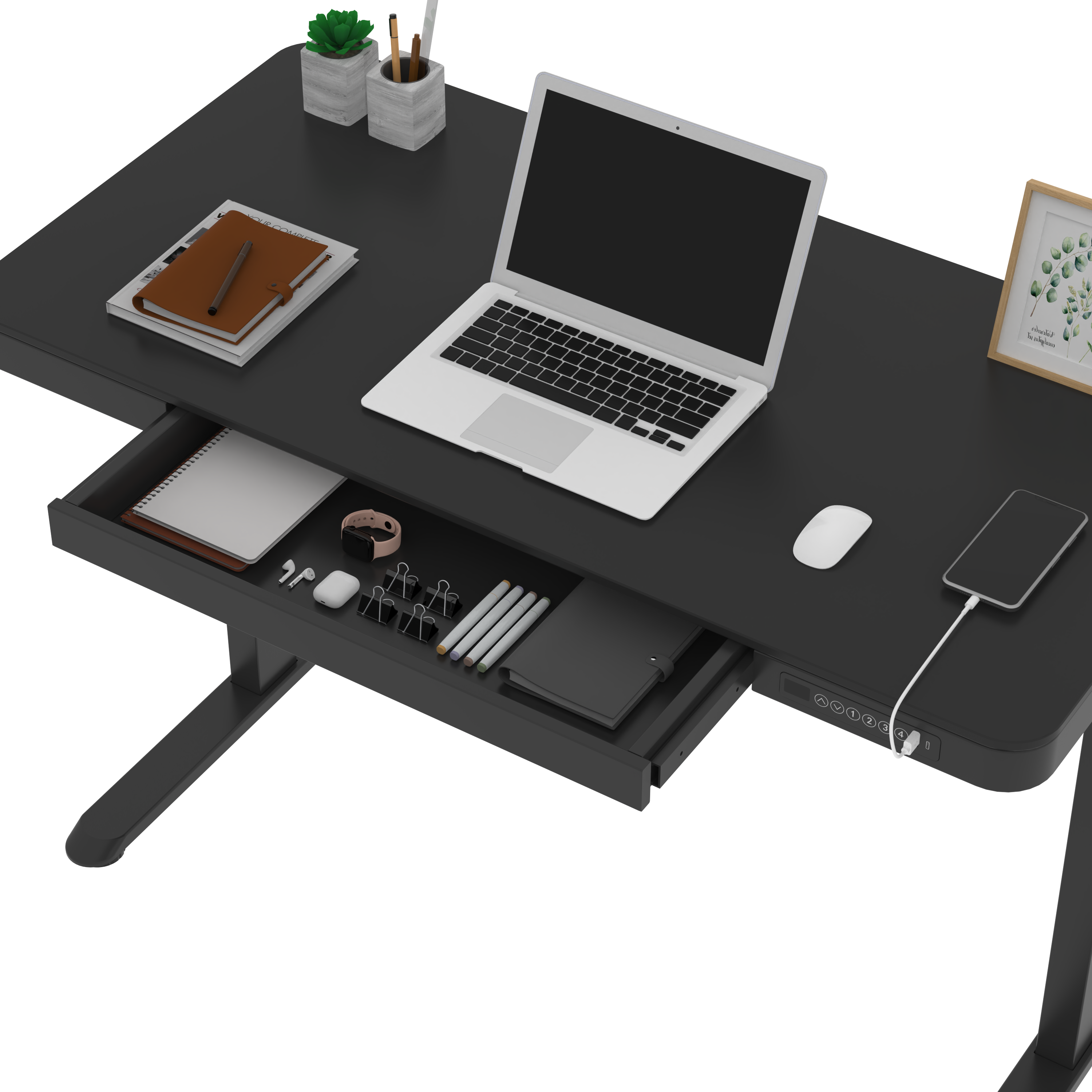 Standing Desk Smart 120 x 60cm NEGRO-NEGRO-0