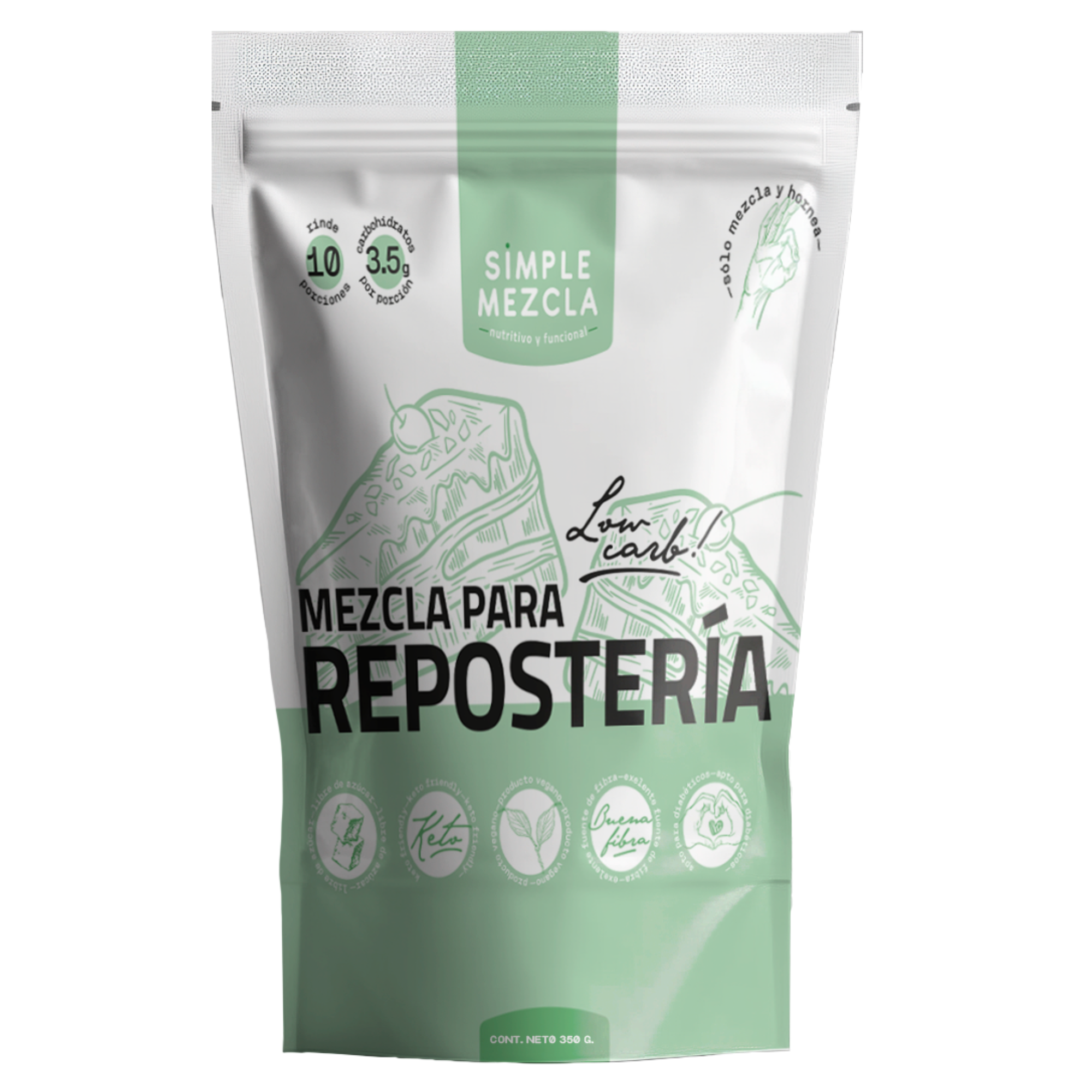 Mezcla Repostería Low Carb Keto Diabéticos Simple Mezcla-0