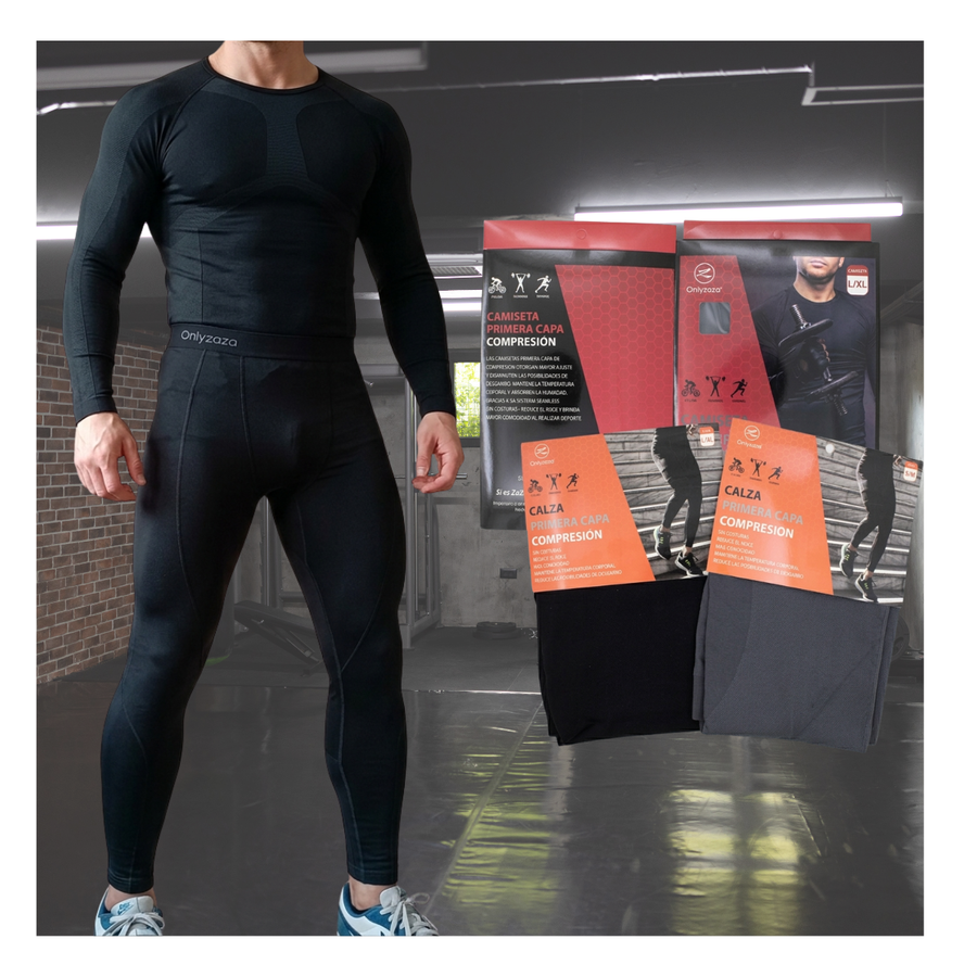 Set Primera Capa Hombre, Camiseta Y Calza Compresion Térmicos-6