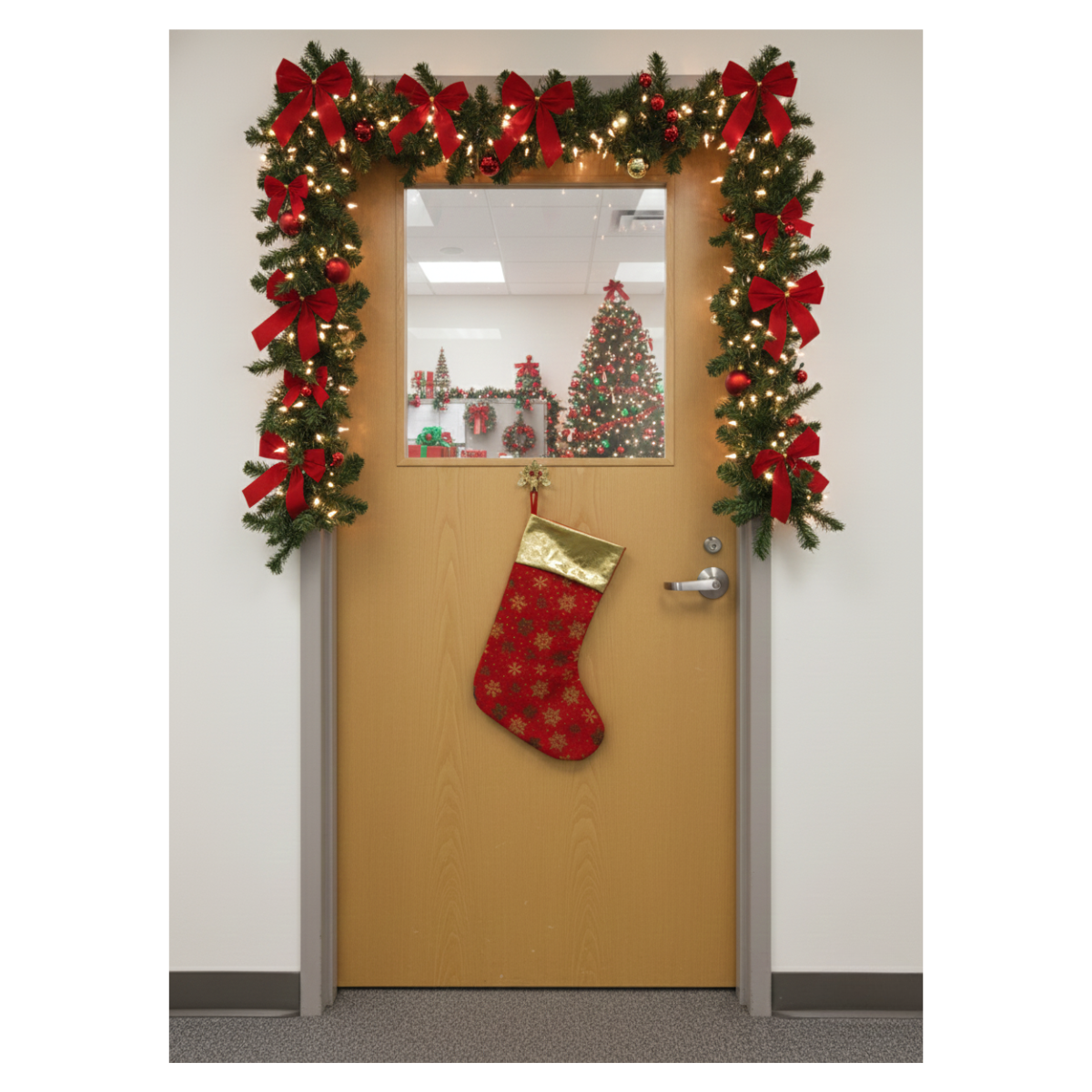 Pack 12 Botas Navideñas Diseño Copo De Nieve Decoración Navidad-3