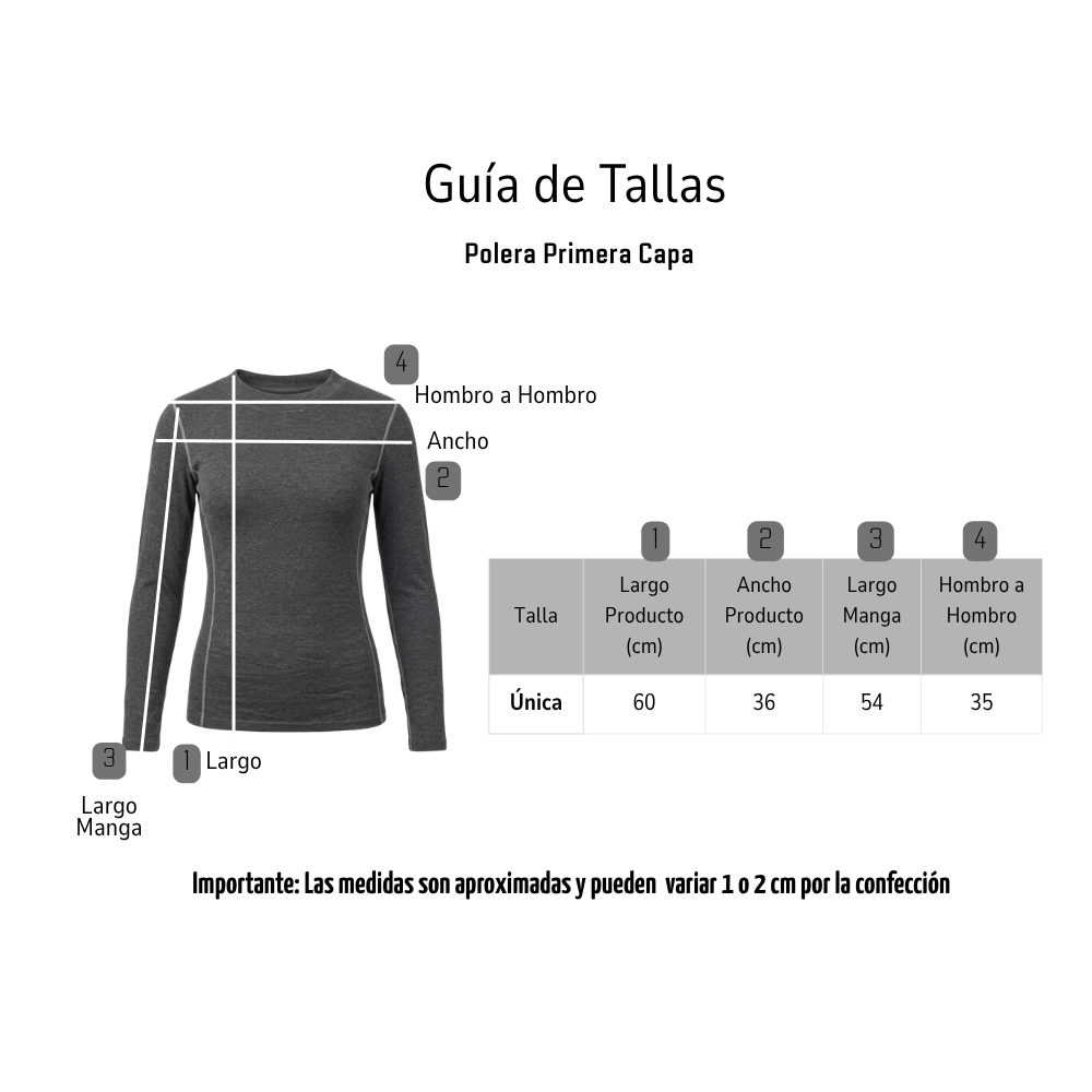Camiseta Térmica Primera Capa Mujer Invierno Talla Única-5