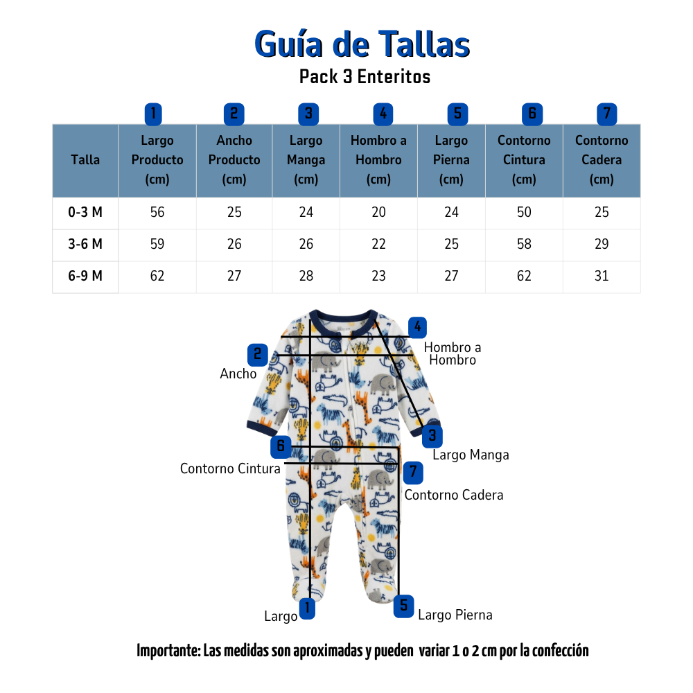 Pack 3 Enteritos Niño Micropolar Diseños Surtidos-6