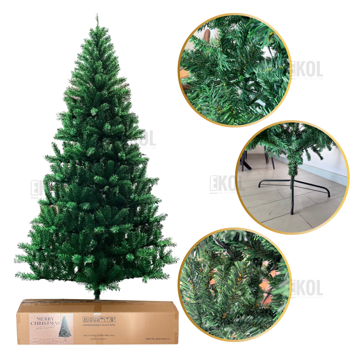 Árbol De Navidad Premium Frondoso 2.10 M Con 1000 Ramas Color Verde Clásico-1