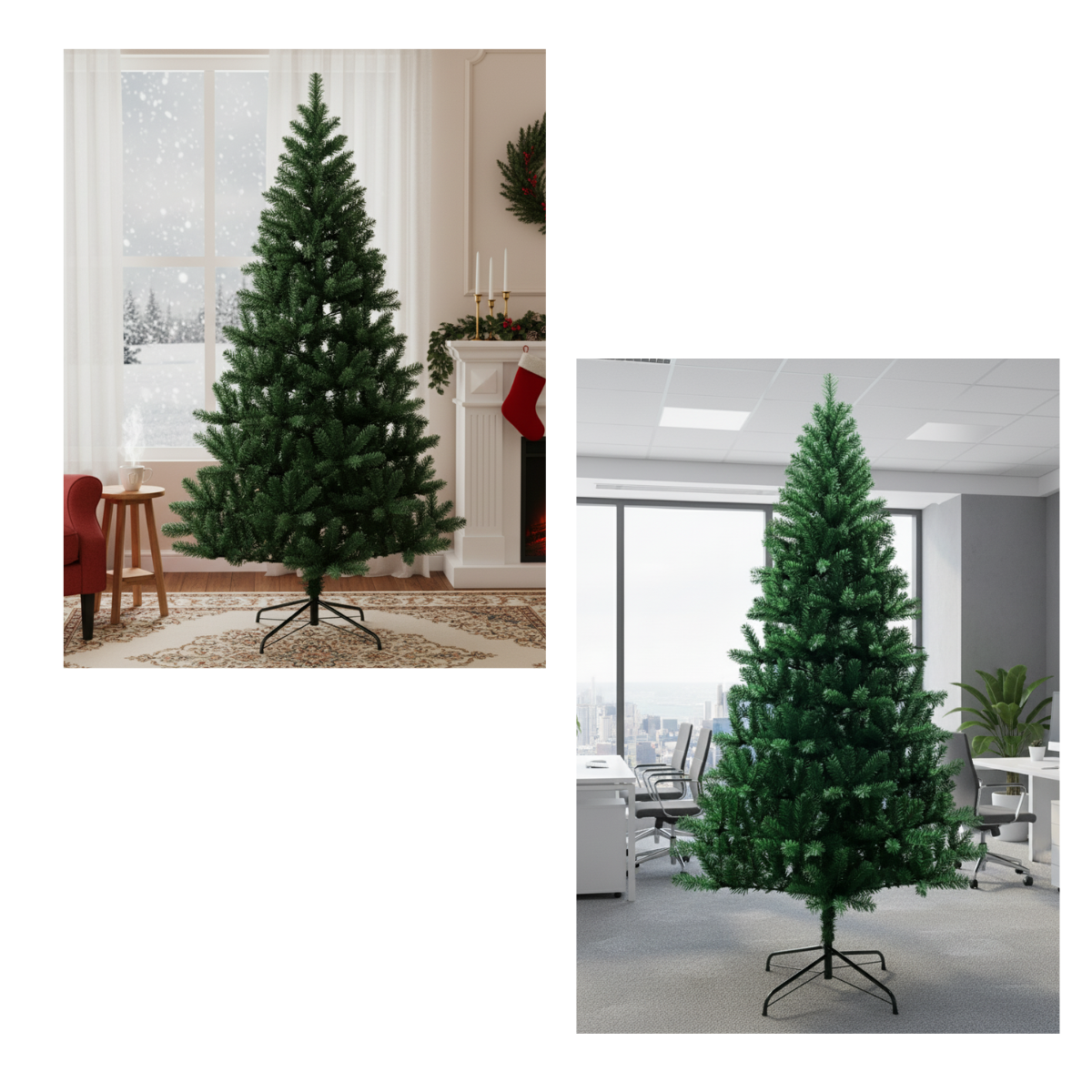 Árbol De Navidad Premium Frondoso 2.10 M Con 1000 Ramas Color Verde Clásico-6