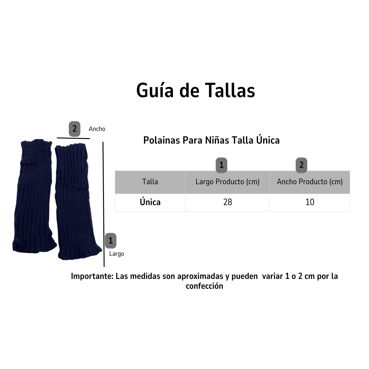 Polainas de Lana para Niñas - Azul Clásico - Talle Único-6