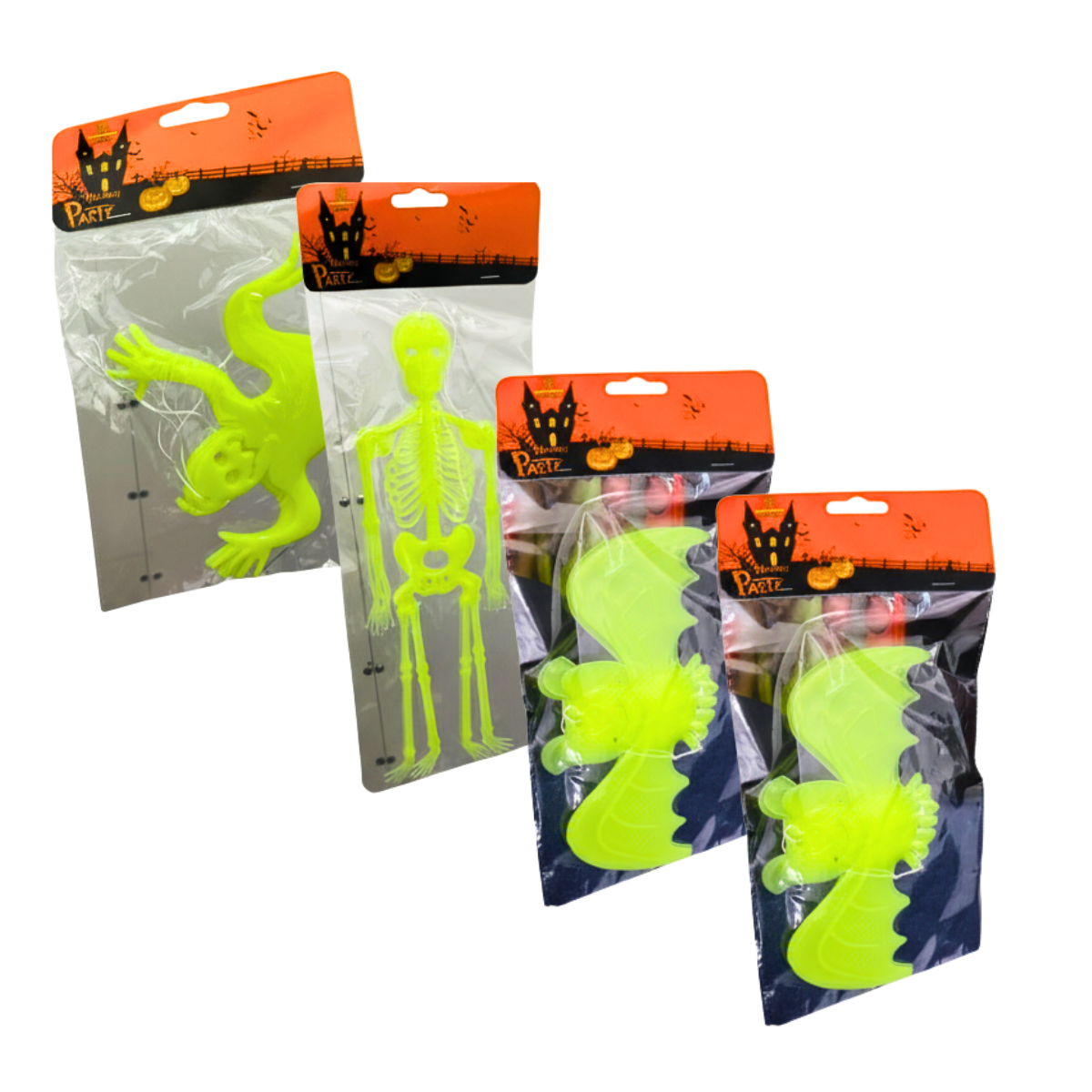 Pack 4 Colgantes Decorativos Luminosos Verde Halloween 2025-0