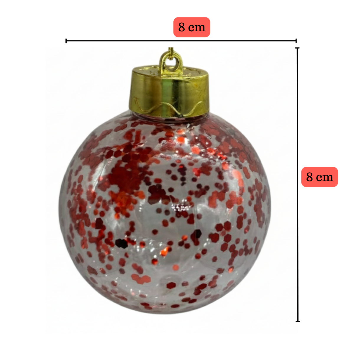 6 Bambalinas 8cm Transparentes Decoración Arbol Adornos Navidad 2025-4