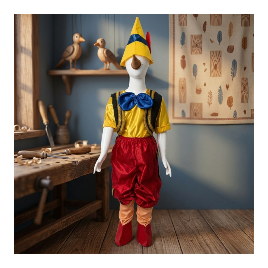 Disfraz De Pinocho Para Niños Completo - Incluye Gorro Y Nariz-7
