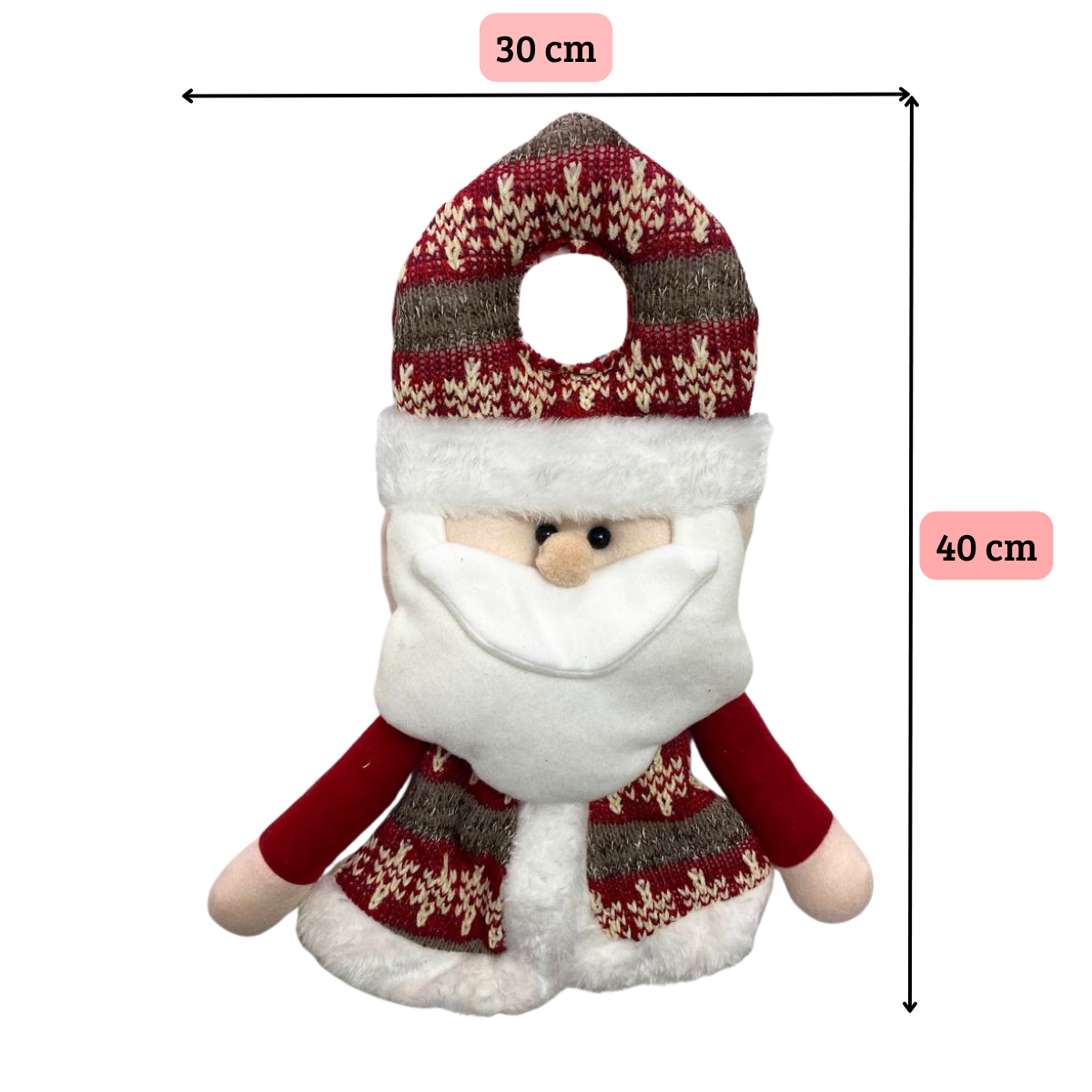 Adorno Colgante De Papel De Papa Noel Para Puerta Navidad 2025-4