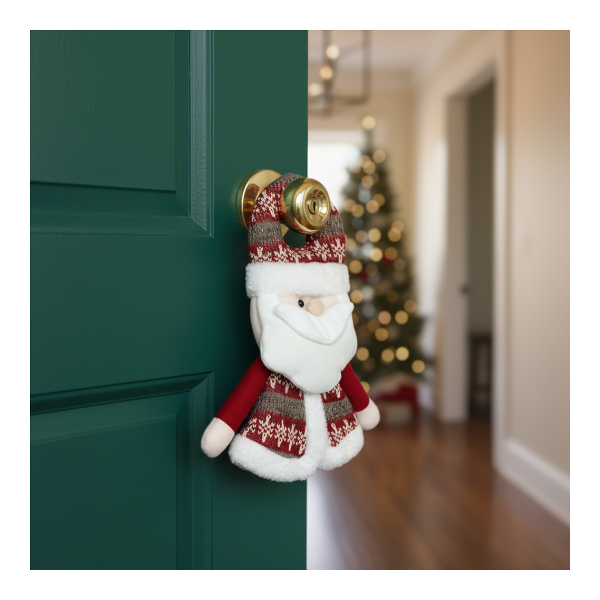 Adorno Colgante De Papel De Papa Noel Para Puerta Navidad 2025-5