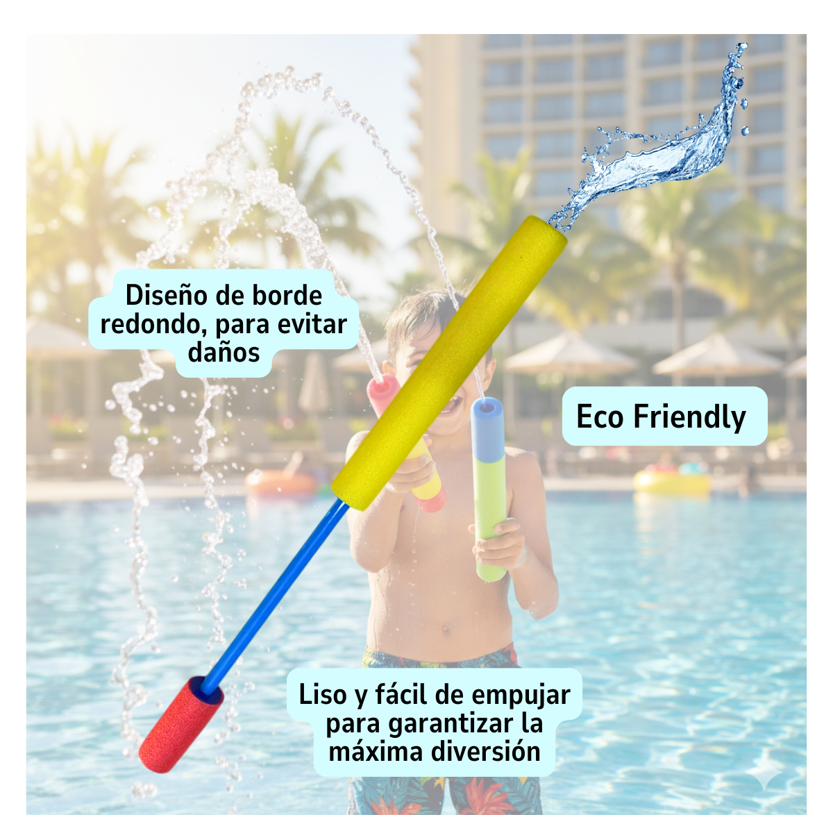 Pack 6 Unidades Pistola Lanza Agua Espuma Verano Piscina 30 Cm-5