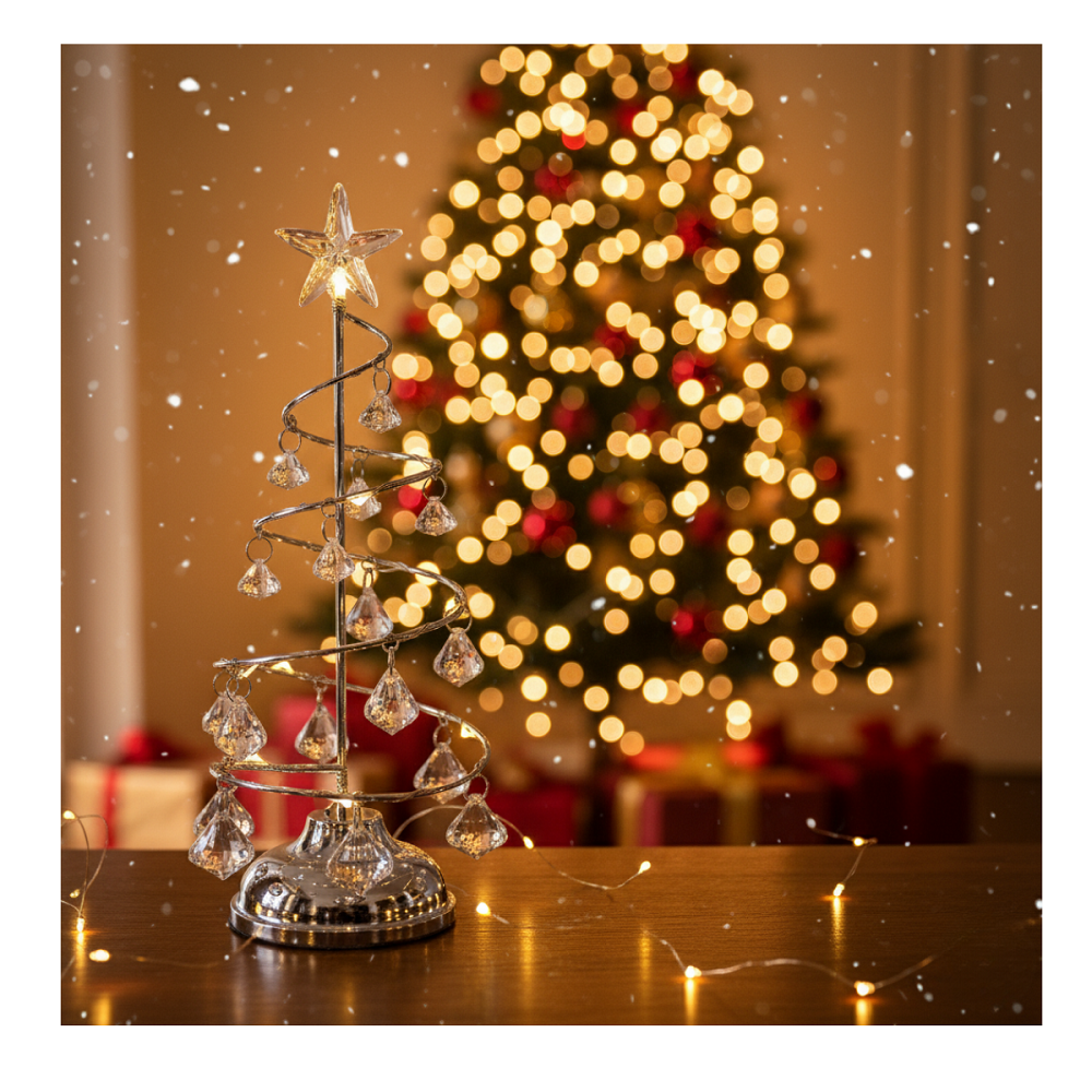 Árbol Navidad Led 27 Cm Metal Tradicional Con Adornos Navidad 2025-5