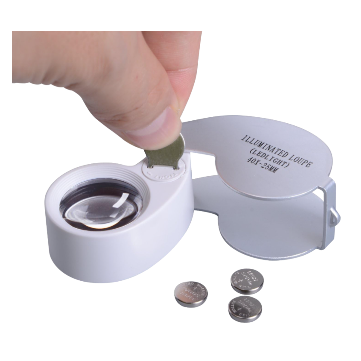 Lupa De Bolsillo 40X-25MM Con Luz LED-3