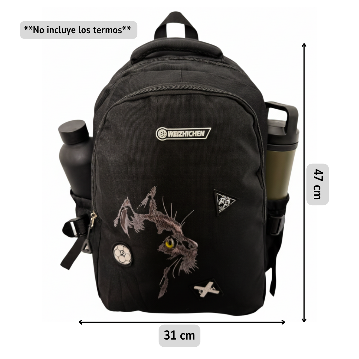 Mochila Bolso Juvenil Estilo Urbano Estampado De Gato 25l-5