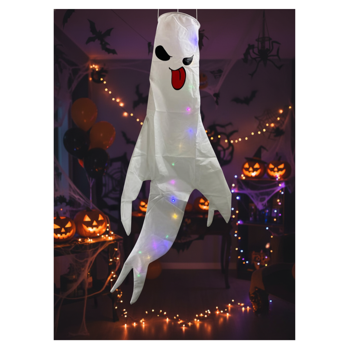 Pack 2 Fantasma Colgante Led Interiores Luces Halloween 2025-3