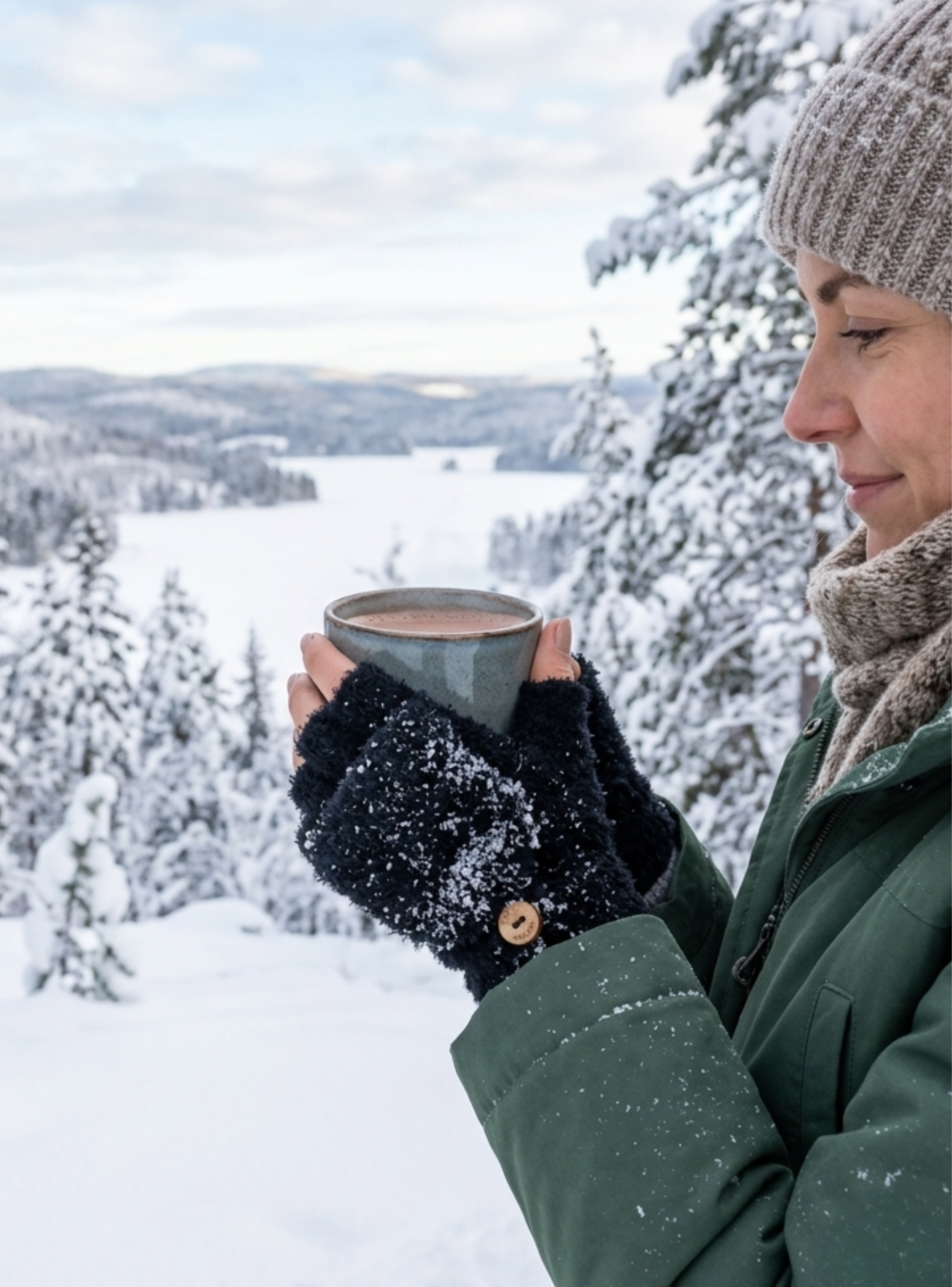 Guantes Híbridos Invierno Térmico Con Botón Sujeción-0