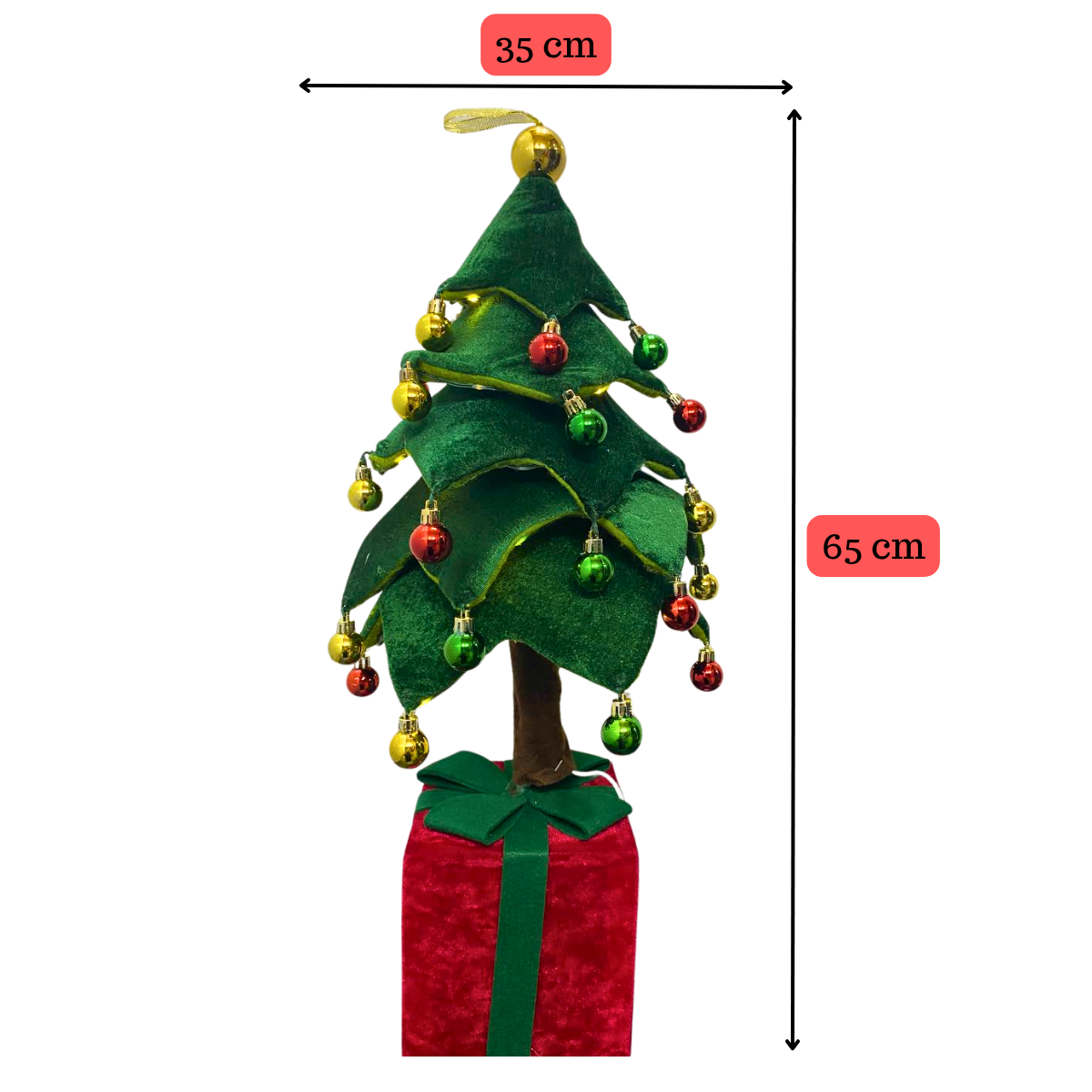 Mini Árbol De Navidad Pino Pequeño Con Base De Madera Navidad 2025-4