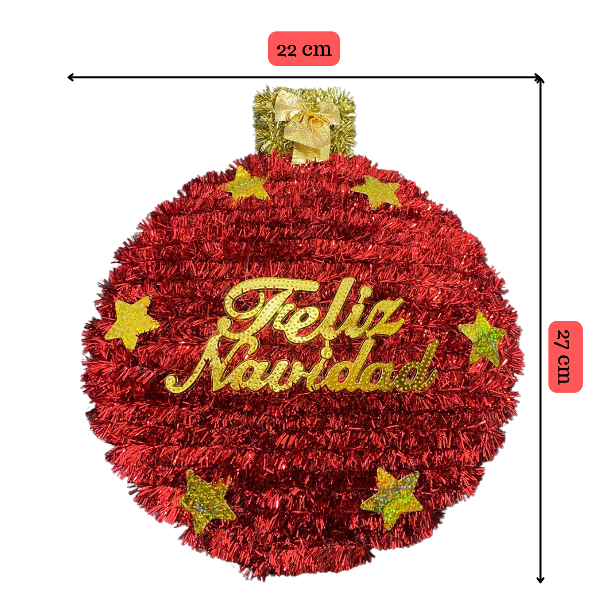 Pack 3 Colgante Esfera Adorno Para Puerta De Navidad 2025-3