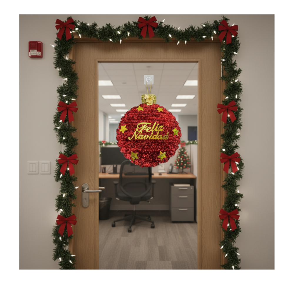 Pack 3 Colgante Esfera Adorno Para Puerta De Navidad 2025-5