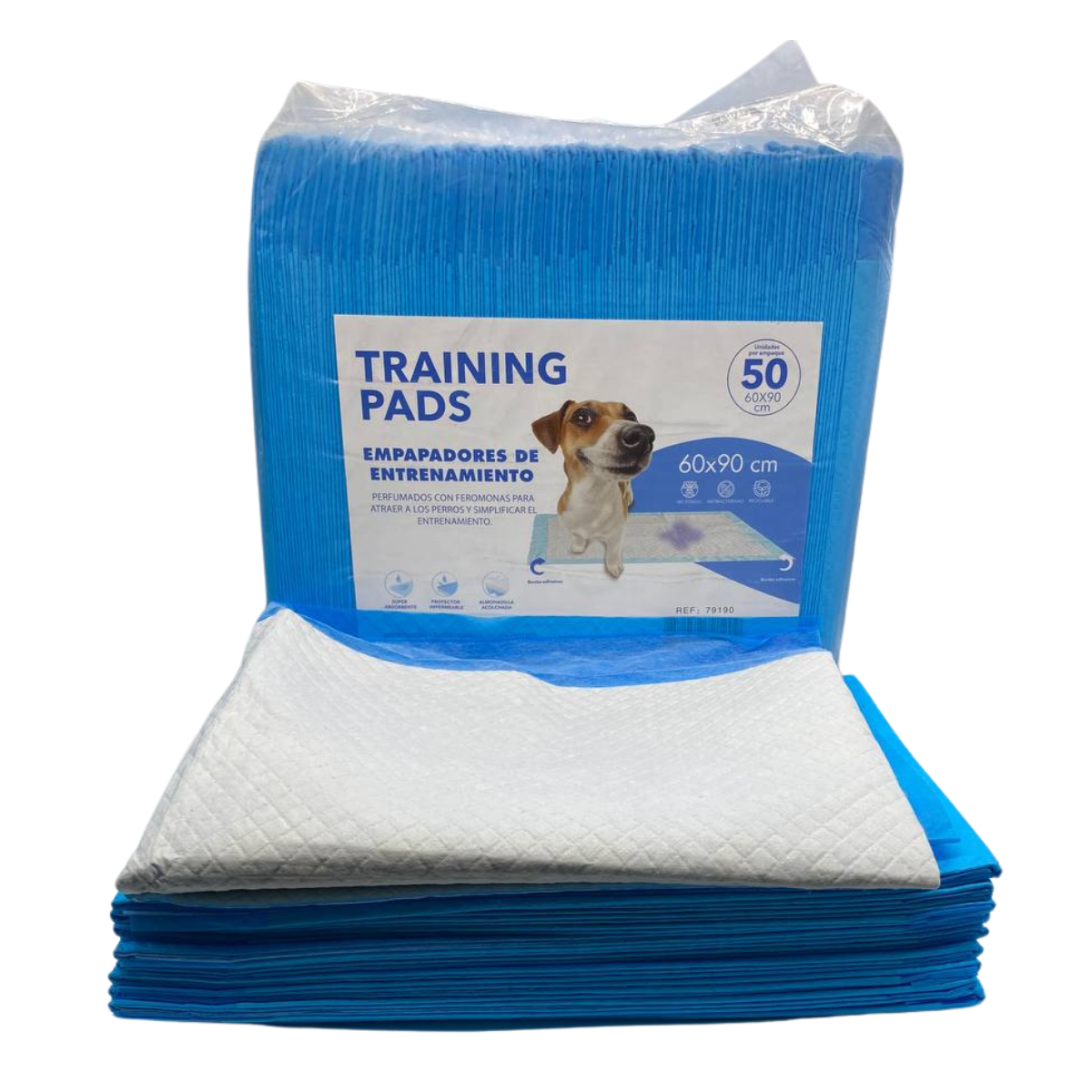 Paquete 50 Unidades Sabanillas Desechables Para Entrenamiento Mascotas Perros 90x60 cm-2