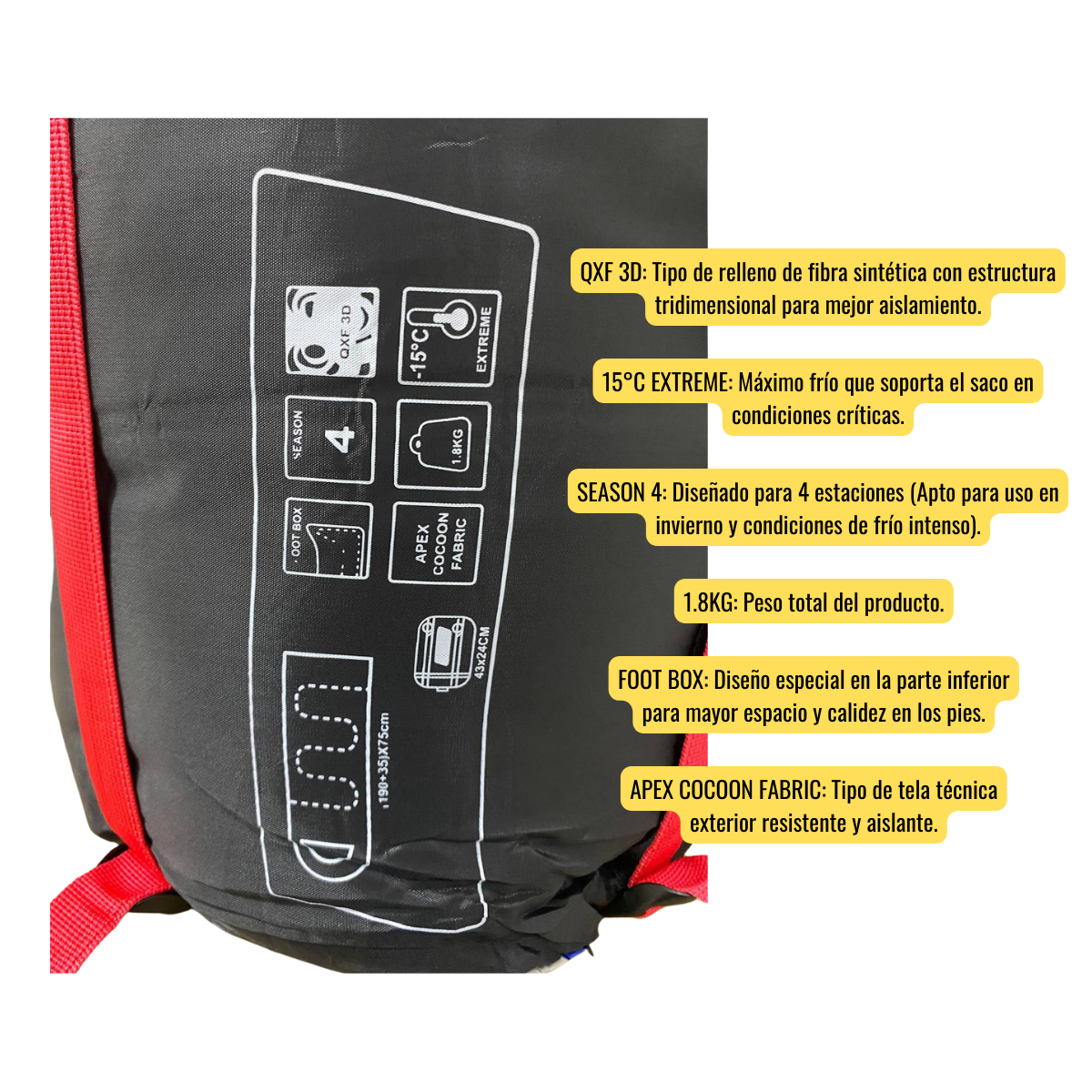 Saco De Dormir Extremo -10° + 10° Camping Trekking-6