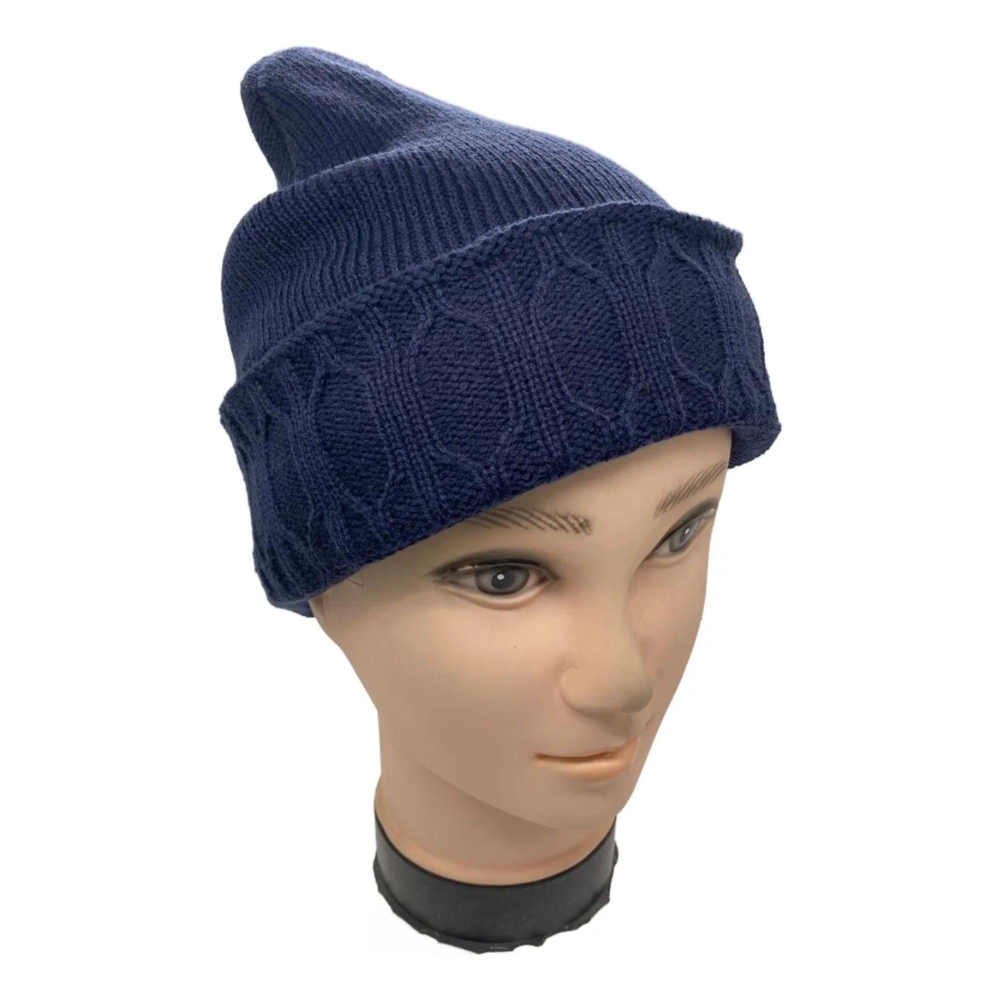 Gorro Beanie Con Doblez Y Tejido Unicolor Para Hombre y Mujeres-2