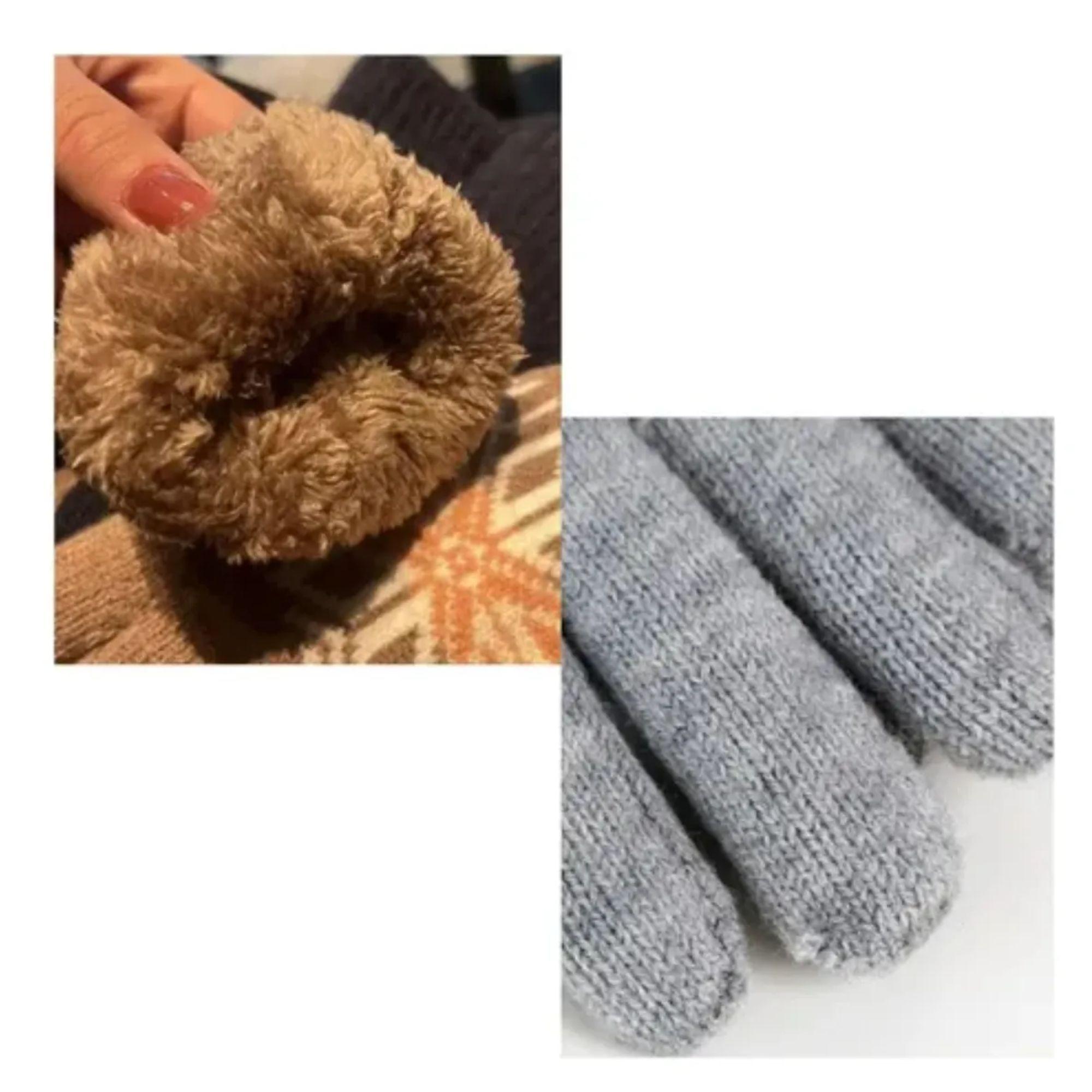 1 Par Guante De Lana Térmico Con Chiporro Unisex Invierno-2