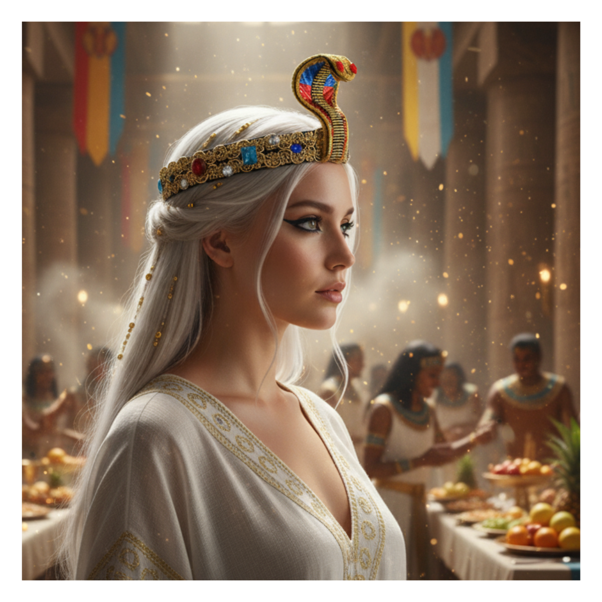 2 Tocados Cleopatra Reina Egipcia Cintillo Halloween 2025-5