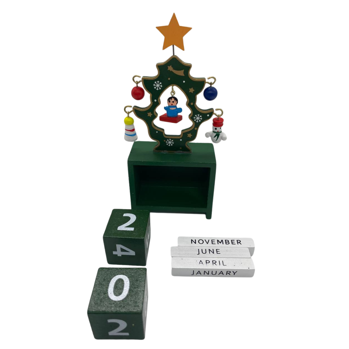 Calendario Perpetuo Árbol De Navidad Madera Decorativo Navidad 2025-3