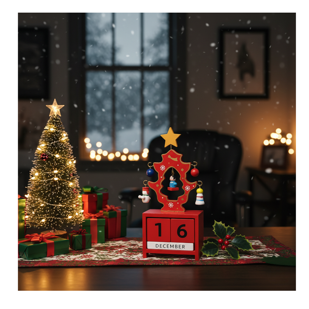 Calendario Perpetuo Árbol De Navidad Madera Decorativo Navidad 2025-7