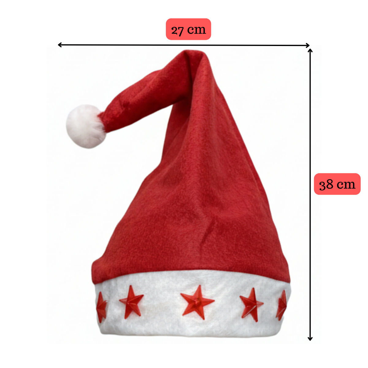 Pack 6 Gorros De Navidad Con Luces Viejo Pascuero Adorno Navidad 2025-2