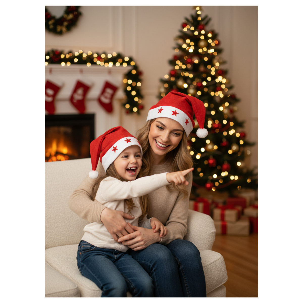 Pack 6 Gorros De Navidad Con Luces Viejo Pascuero Adorno Navidad 2025-3