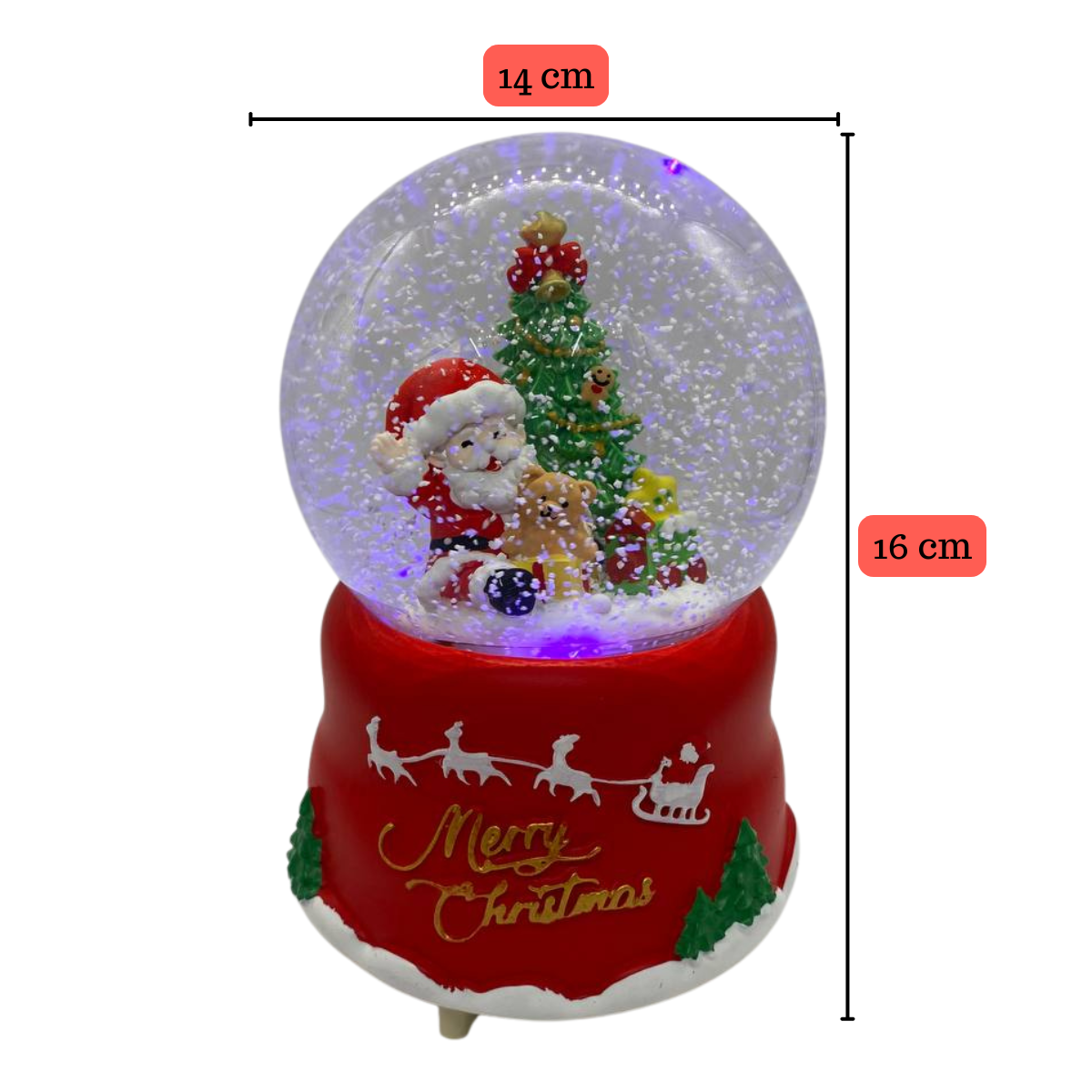 Esfera Bola Navidad Y Nevado Papa Noel Regalo Navidad 2025-4