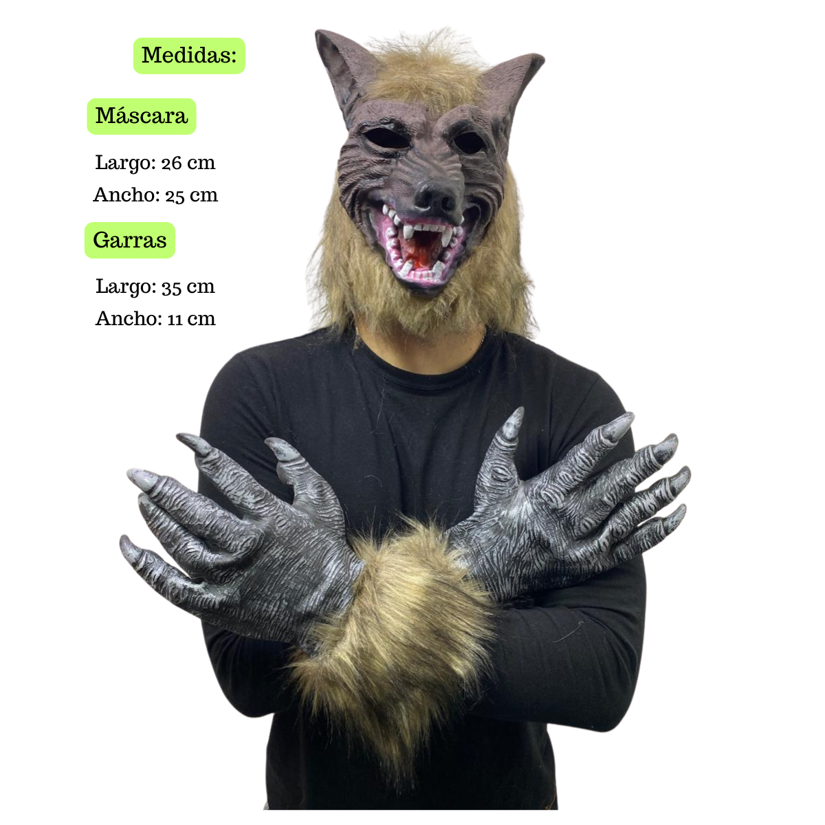 Máscara Hombre Lobo Cosplay Disfraz Halloween 2025-1